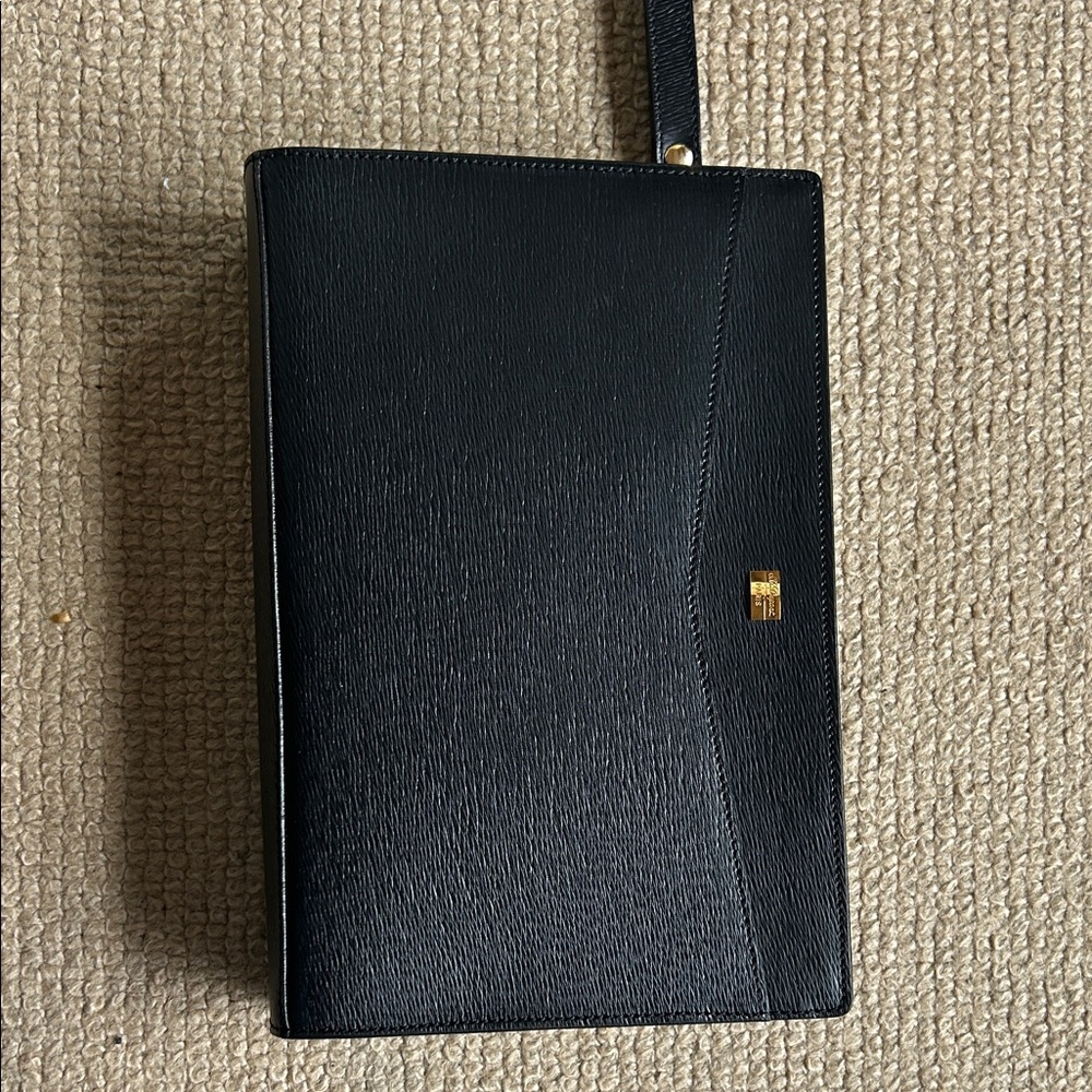 vintage S.T. Dupont Paris leather document wallet / large clutch